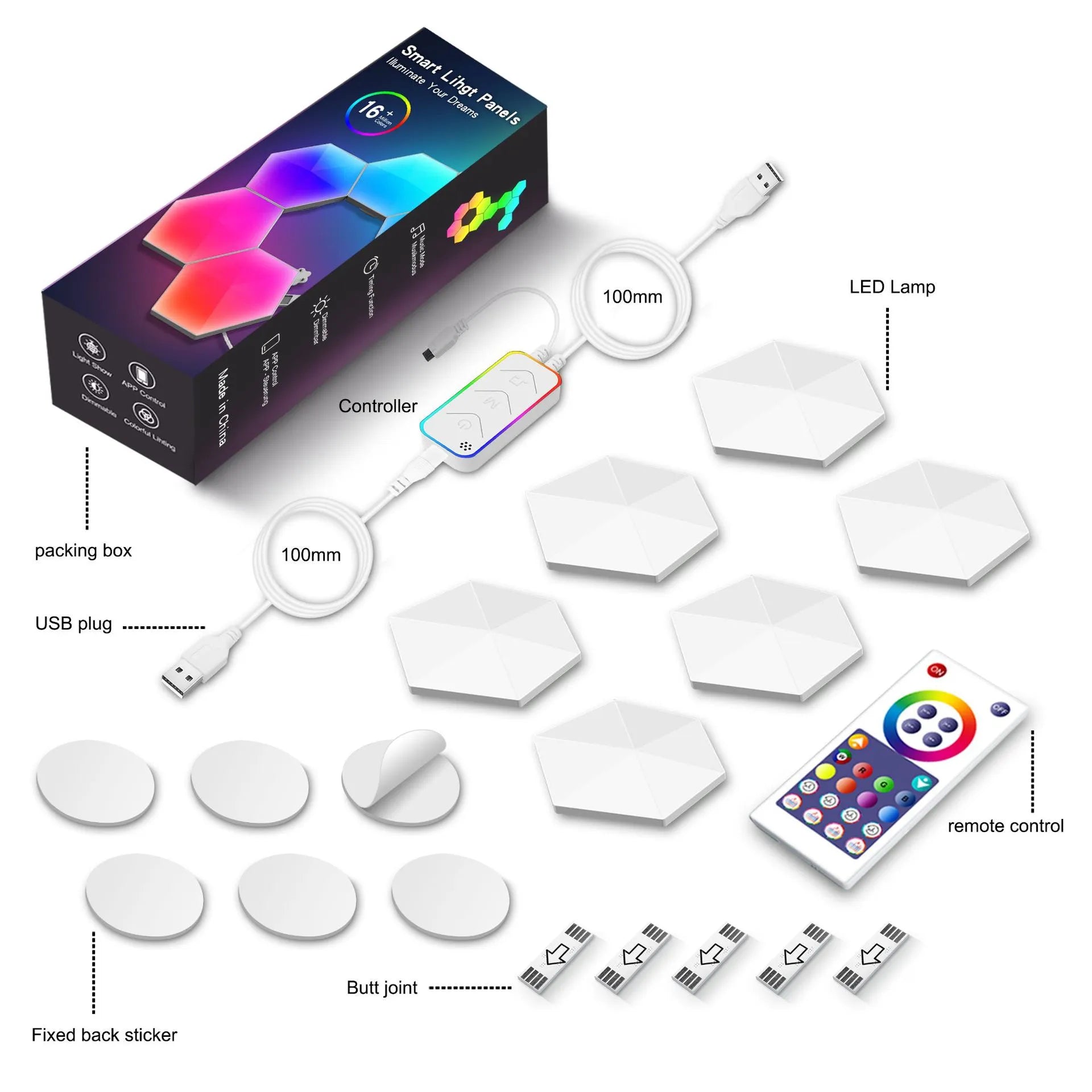 Lámpara Cuántica Hexagonal LED RGB