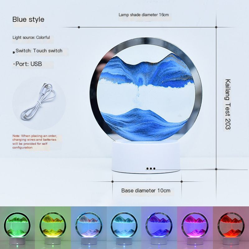 Lampara con diseño de Arena Móvil y LED RGB