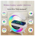Lámpara Smart G con Altavoz Bluetooth, Cargador Inalámbrico y Reloj Despertador