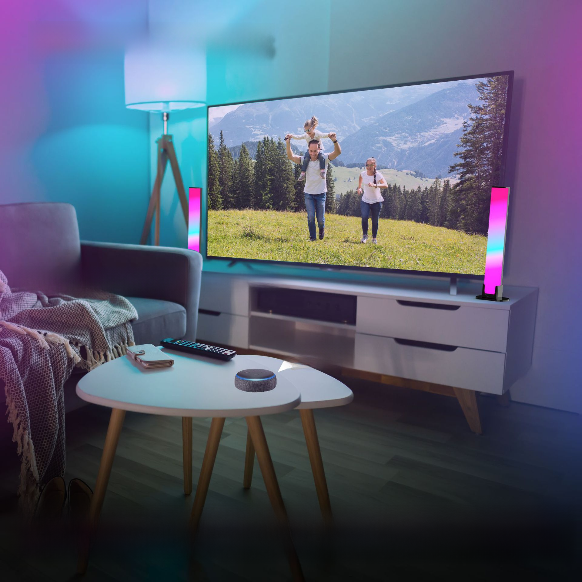 Barra de luz RGB con controlador y altavoz