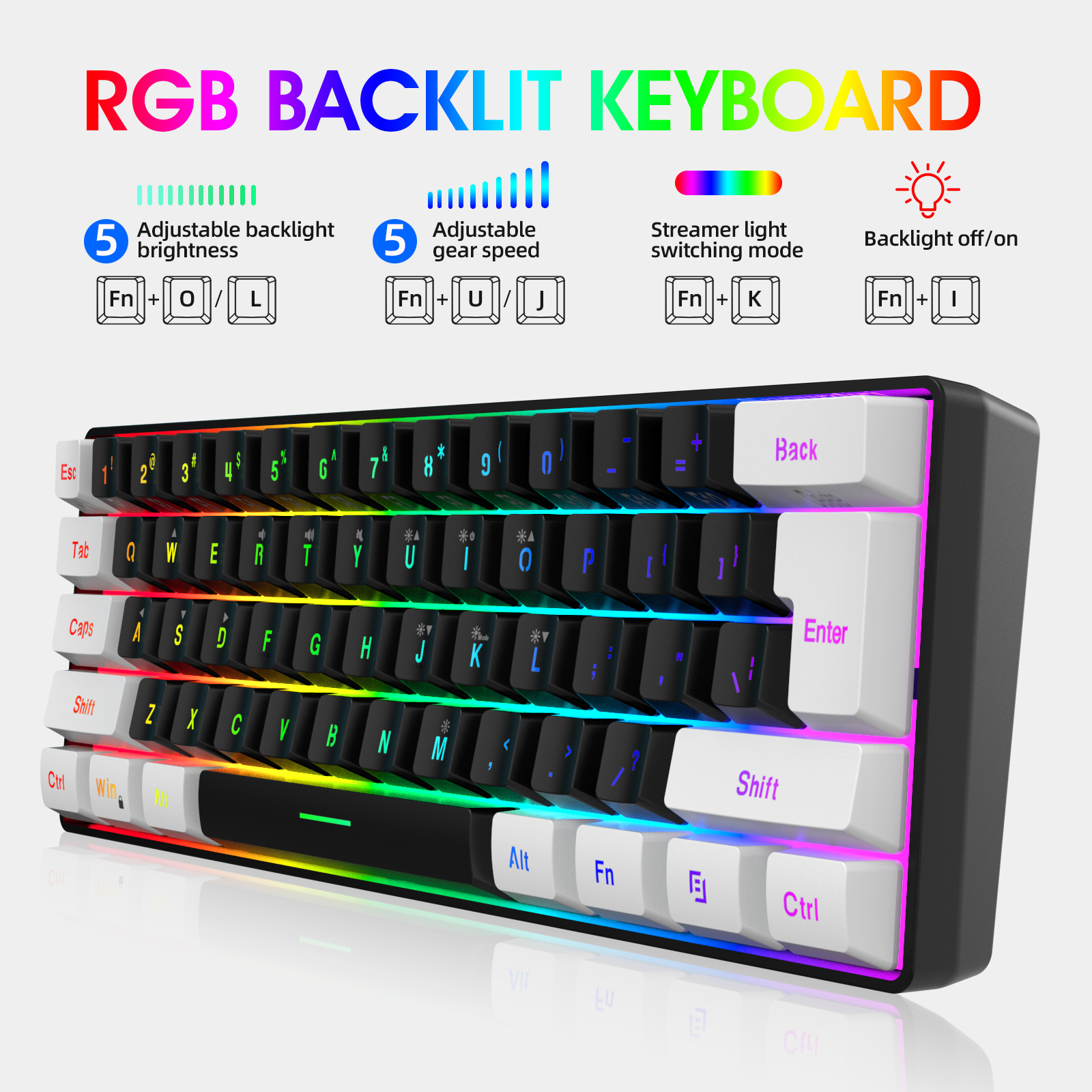 Teclado de Membrana de 61 Teclas con Cable