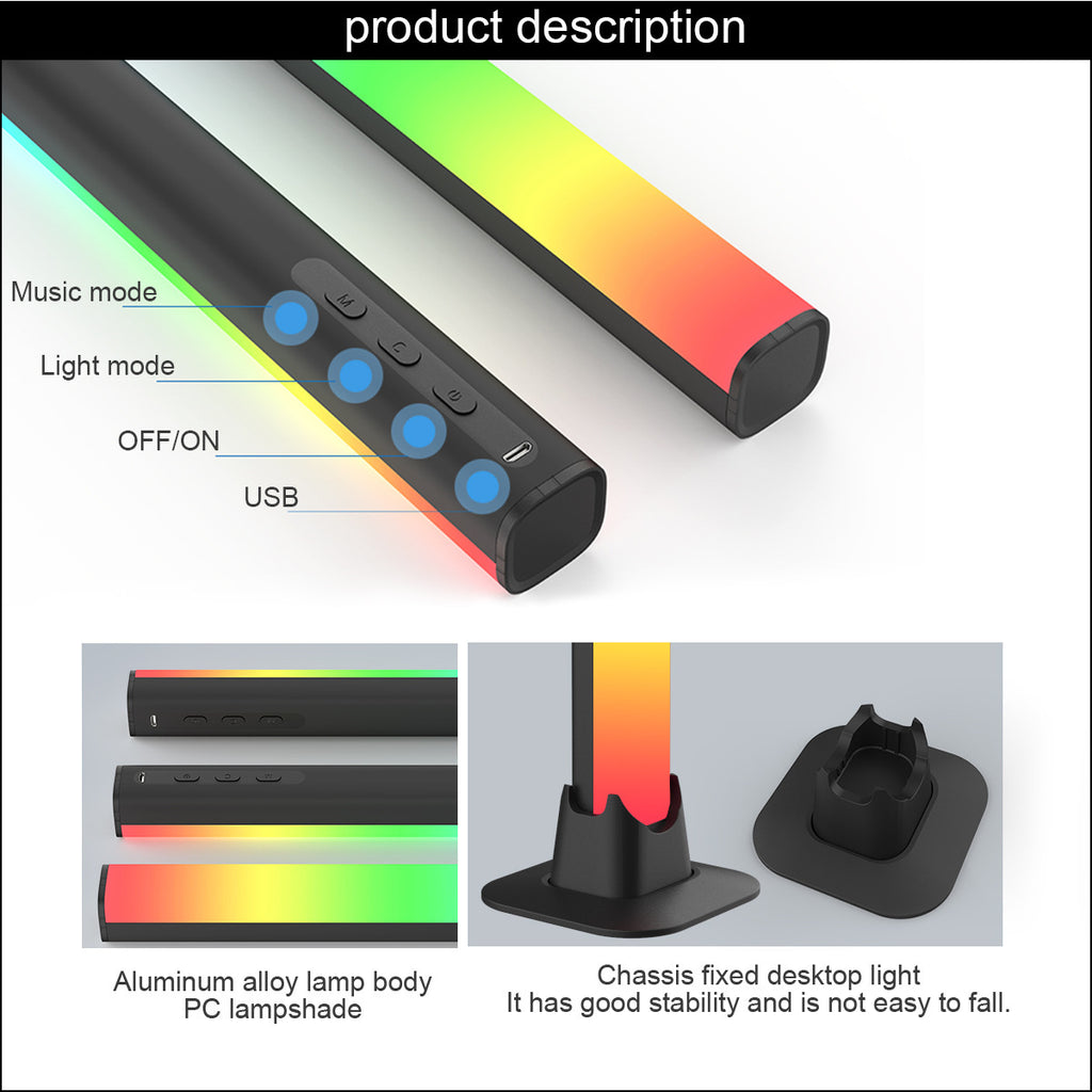 Barra de Luz LED RGB Ambiental para Setup