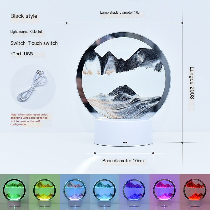 Lampara con diseño de Arena Móvil y LED RGB