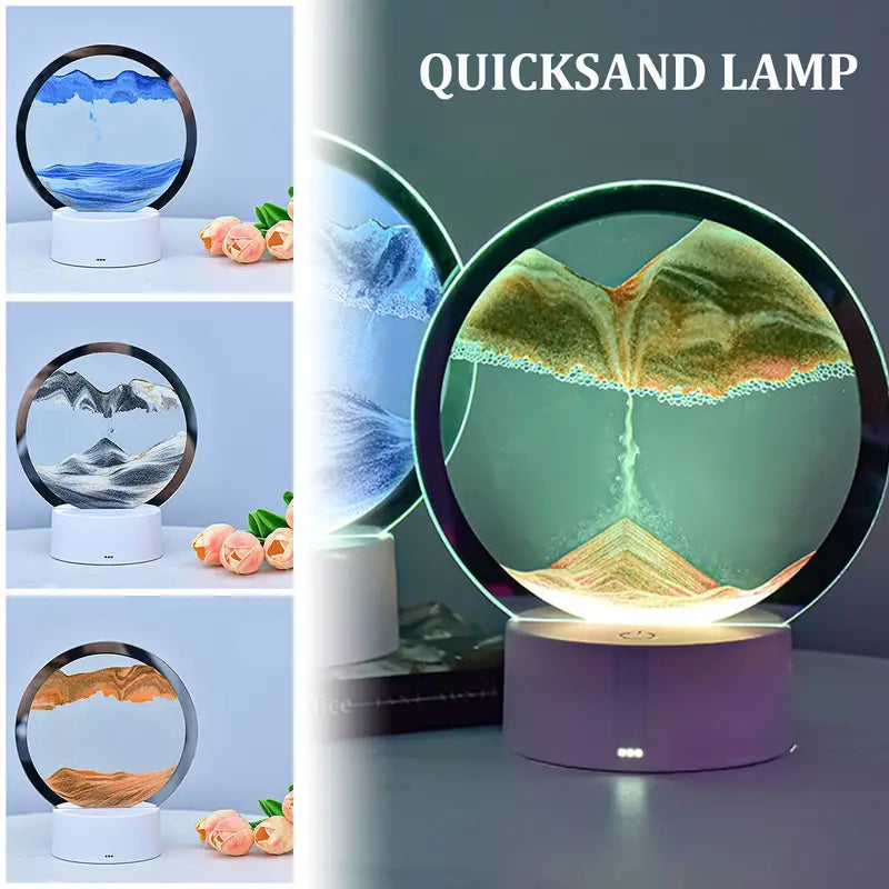Lampara con diseño de Arena Móvil y LED RGB