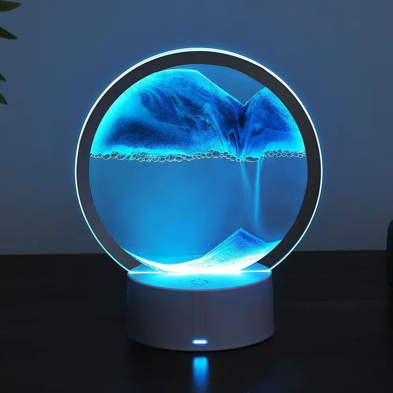 Lampara con diseño de Arena Móvil y LED RGB