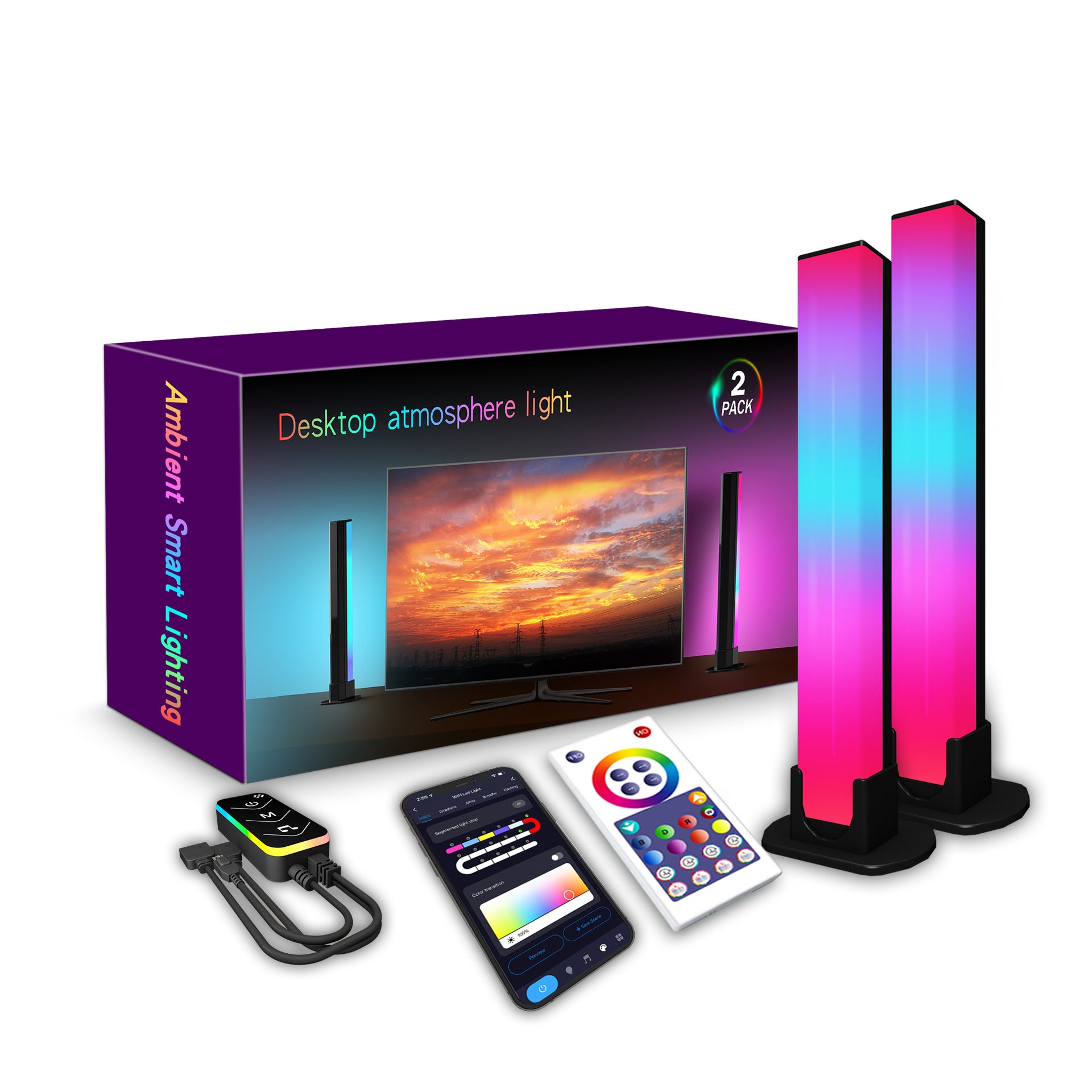 Barra de luz RGB con controlador y altavoz