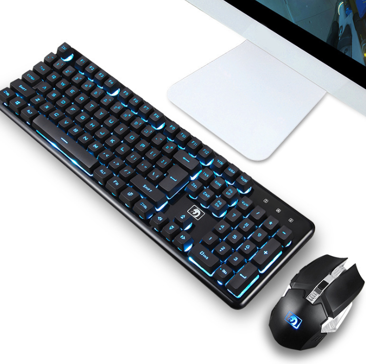 Conjunto de Teclado y Ratón Gaming Inalámbricos RGB