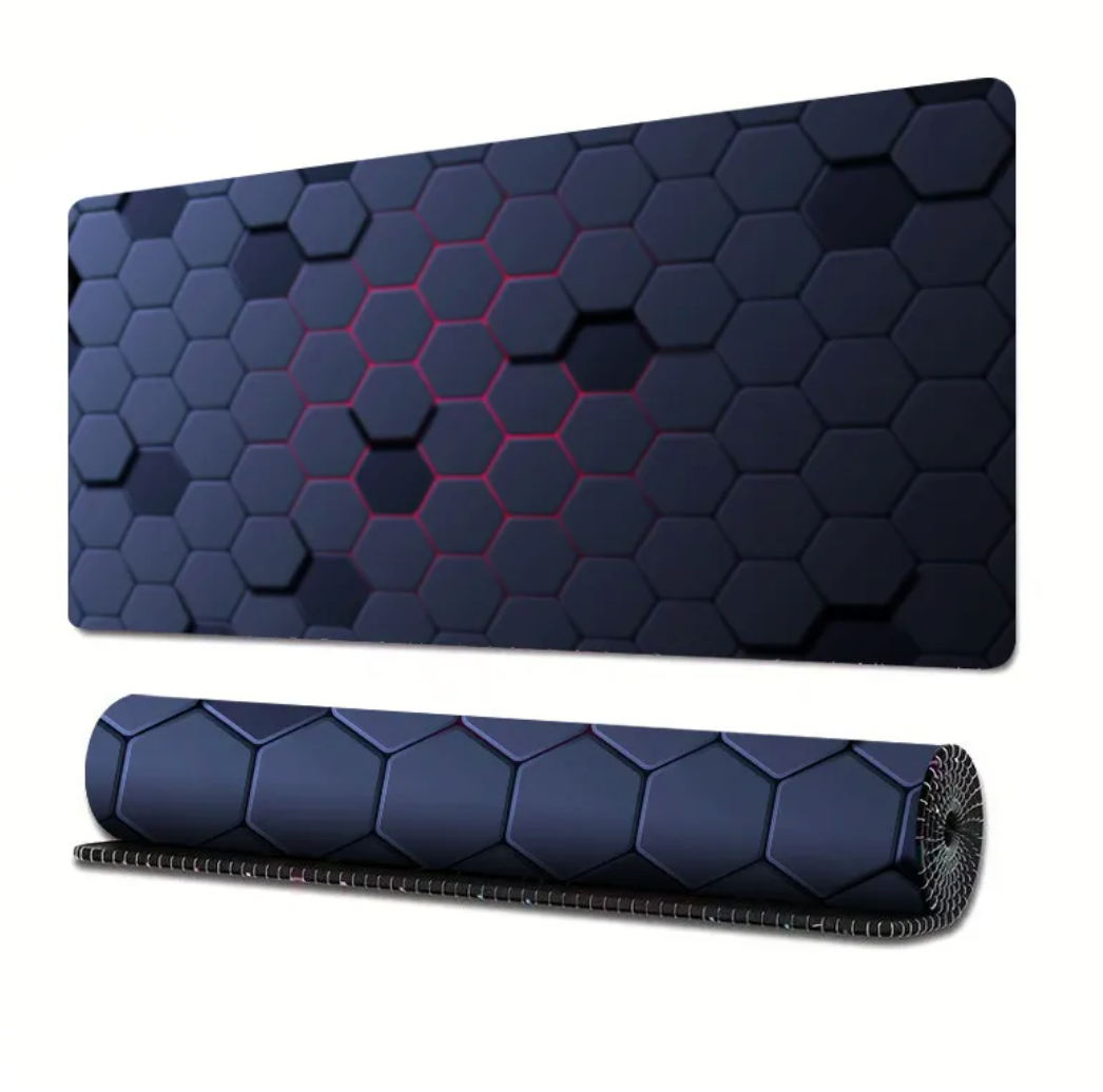 Alfombrilla de Ratón Extendida para Juegos con Diseño de Líneas