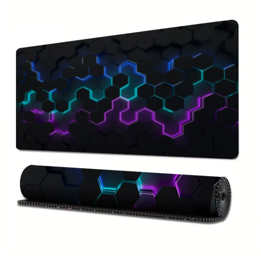 Alfombrilla de Ratón Extendida para Juegos con Diseño de Líneas