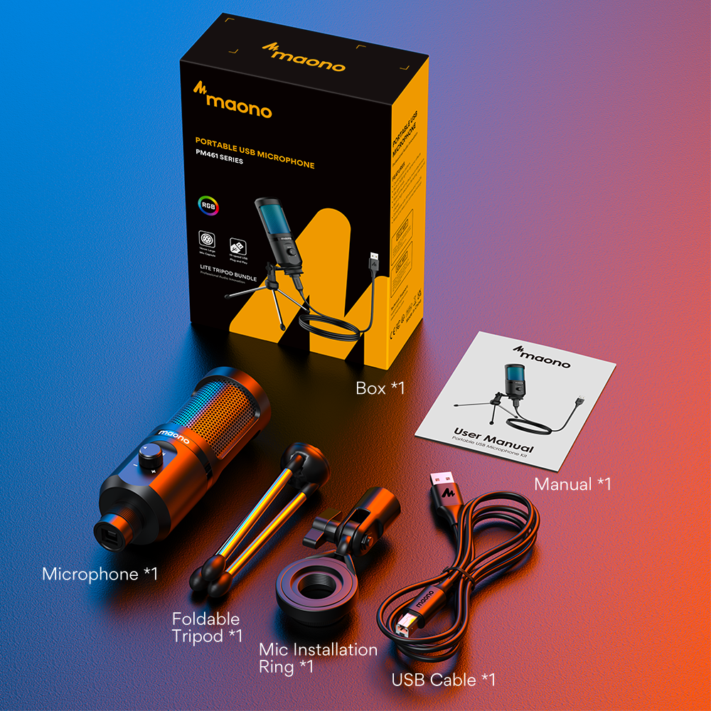 Micrófono Condensador USB Gaming con Trípode y RGB
